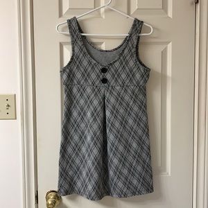 🌷3 for$20🌷Unbranded, US S, Grey & Black Plaid Jumper/Pinafore Mini Dress